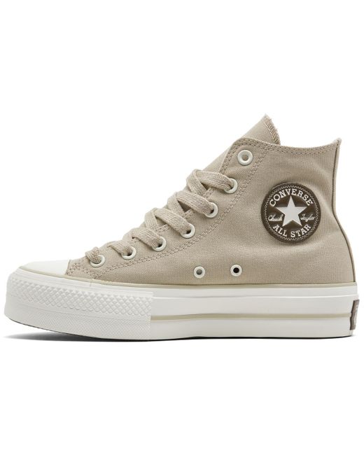 Converse Natural Chuck Taylor All Star Lift Platform Canvas Casual Sneakers From Finish Line