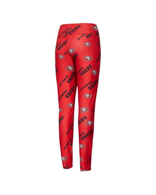 Concepts Sport Red San Francisco 49ers Breakthrough Allover Print Knit Sleep leggings