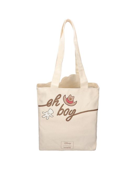 Loungefly White Mickey Mouse Western Canvas Tote Bag