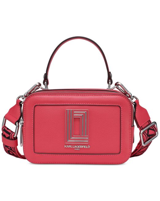 Karl Lagerfeld Pink Simone Leather Crossbody