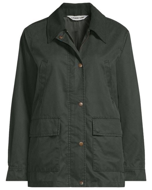 Lands' End Green Waxed Barn Jacket