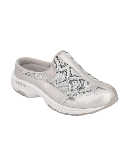 Easy Spirit Lace Traveltime Mules in Silver Snake (Metallic) Lyst