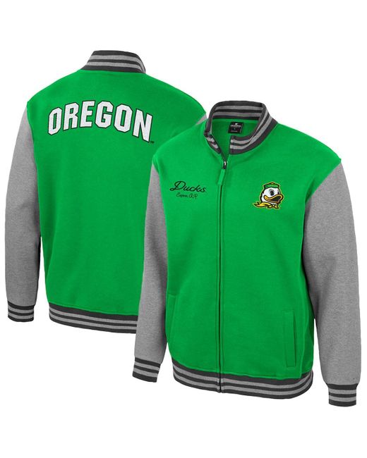 Colosseum Athletics Green Miami Hurricanes Ambi-turner Full-zip Varsity Jacket for men