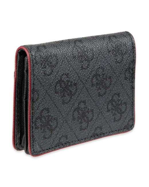 Guess Gray Rfid Quatro G Gusset Card Case Wallet for men