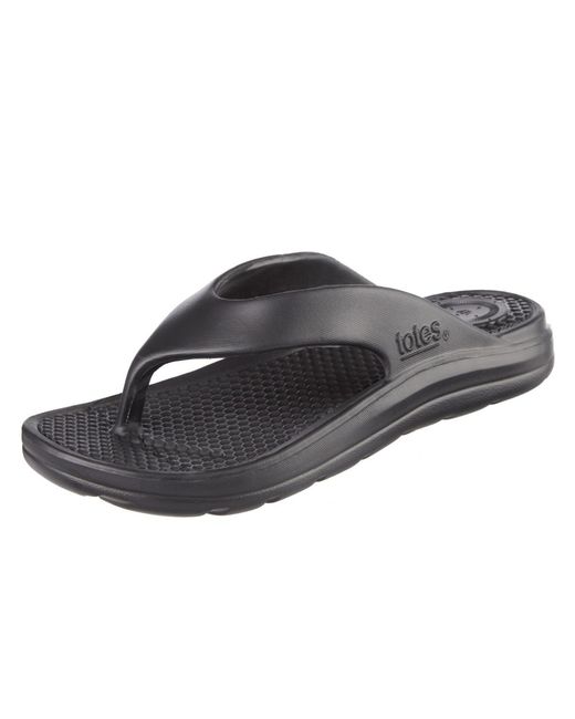Totes Black Ara Thong Sandals for men