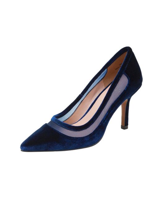 Linea Paolo Blue Perline Mixed Media High Heel Pumps