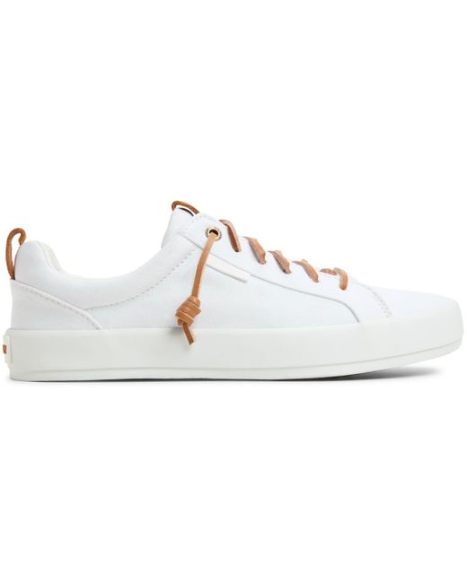 Sperry Top-Sider White Bermuda Beach Twill Lace Up Sneakers