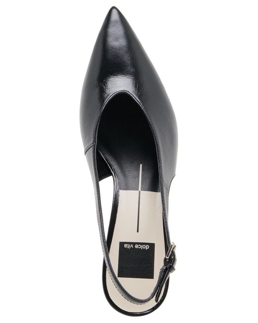 Dolce Vita Black Alenna Kitten-heel Slingback Pointed Toe Pumps