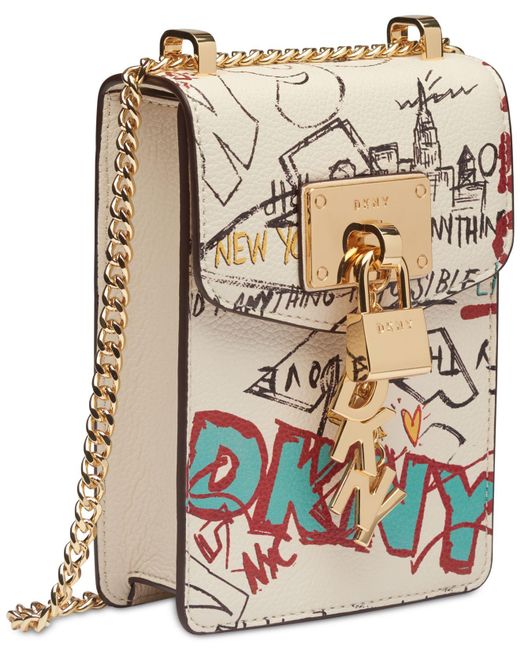 dkny elissa pebbled charm mini crossbody