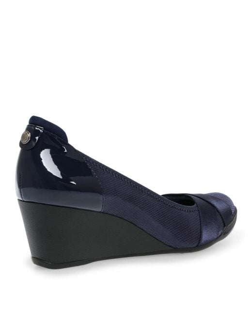Anne Klein Blue Timeout Wedge Pumps