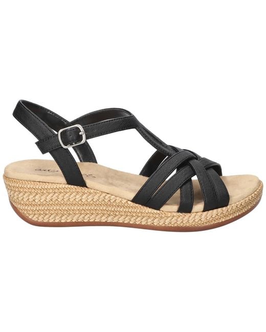 Easy Street Metallic Lua Wedge Heel Sandals