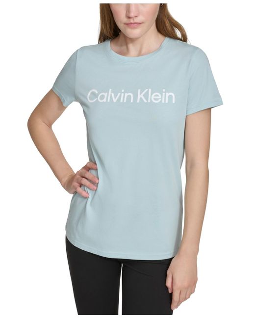 Calvin Klein Blue Logo Graphic Short-sleeve Top