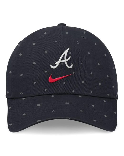 Nike Blue Navy Atlanta Braves Primetime Print Club Adjustable Hat for men