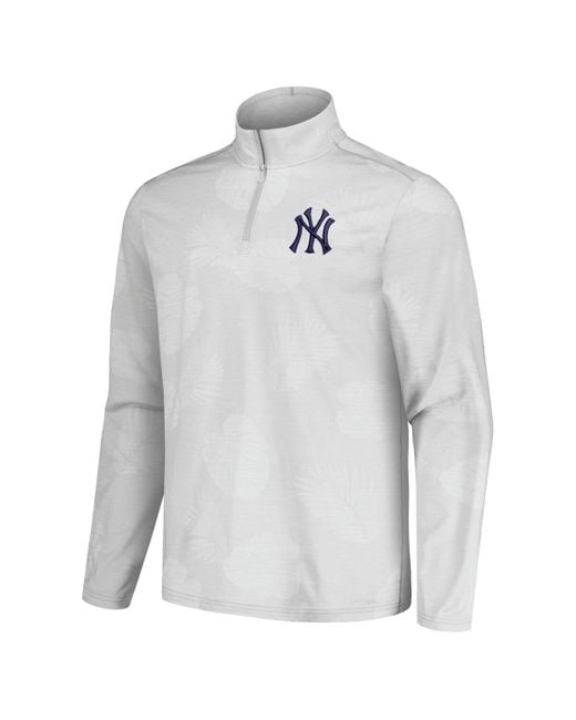 Tommy Bahama Gray New York Yankees Delray Frond Islandzone Half-zip Jacket for men