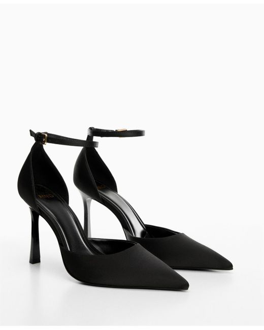 Mango Ankle-cuff Heel Shoes in Black | Lyst