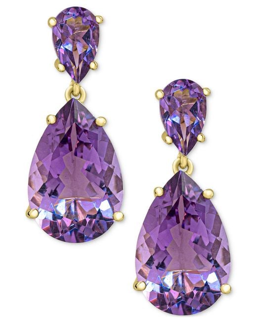 Macy's Purple Drop Earrings