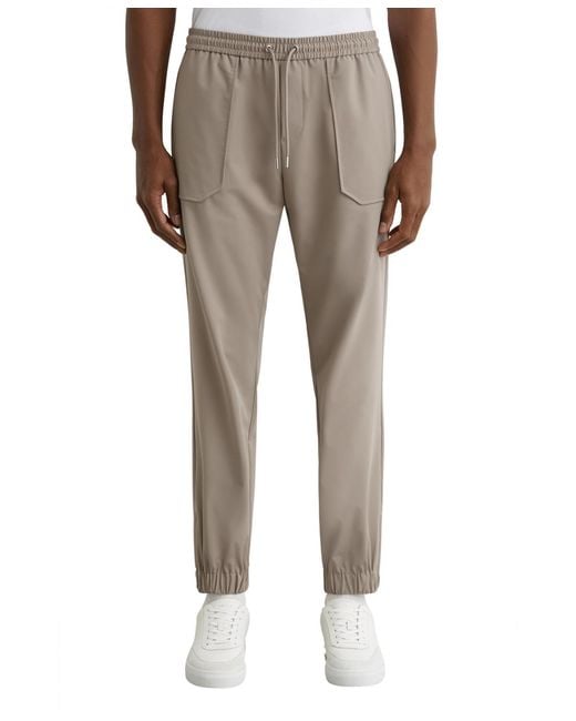 Reiss Gray Ascend Technical Cuffed Drawstring Pants for men
