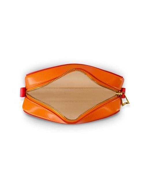 Mac Duggal Orange Ombre Leather Crossbody Camera Bag