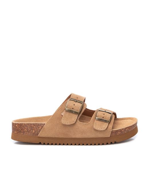 Xti Brown Flat Sandals