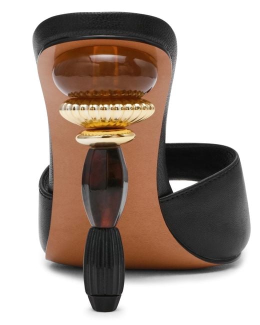 Steve Madden Black Sia Novelty Square-toe High-heel Dress Sandals