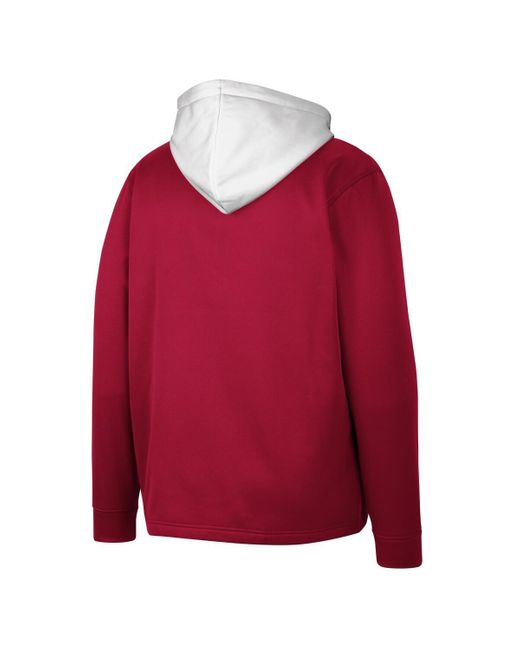 Colosseum Athletics Red Oklahoma Sooners Luge 3.0 Quarter-zip Hoodie for men