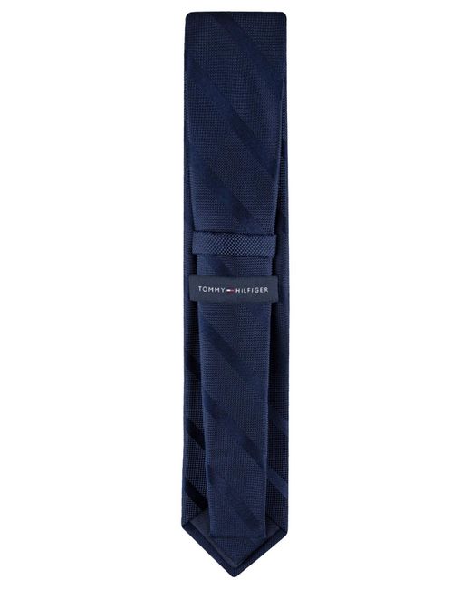 Tommy Hilfiger Blue Solid Textured Stripe Tie for men
