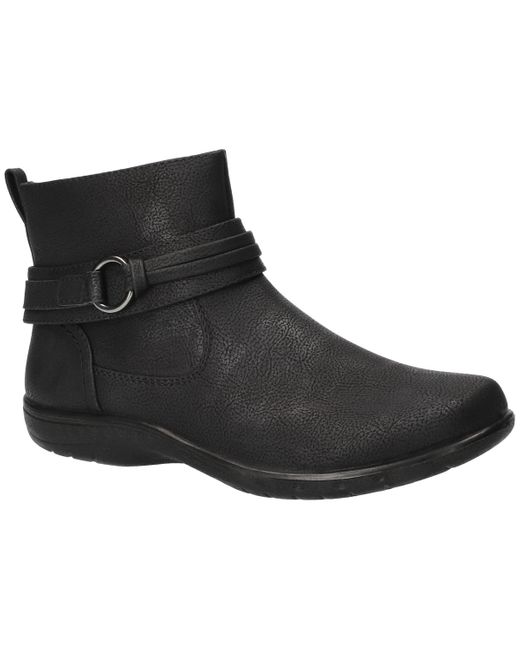 Easy Street Women's Black Exeter Round Toe Ankle Boots
