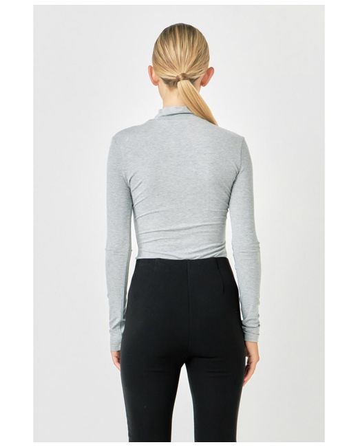 Endless Rose Gray Mock Neck Top