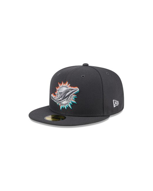 KTZ Black Miami Dolphins 2024 Nfl Draft On Stage 59fifty Fitted Hat for men