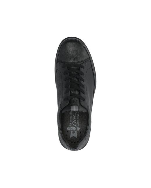 Mephisto Black Thomas Leather Sneaker for men