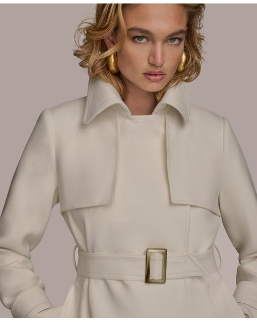 Donna Karan Brown Belted Notched-collar Trench Coat