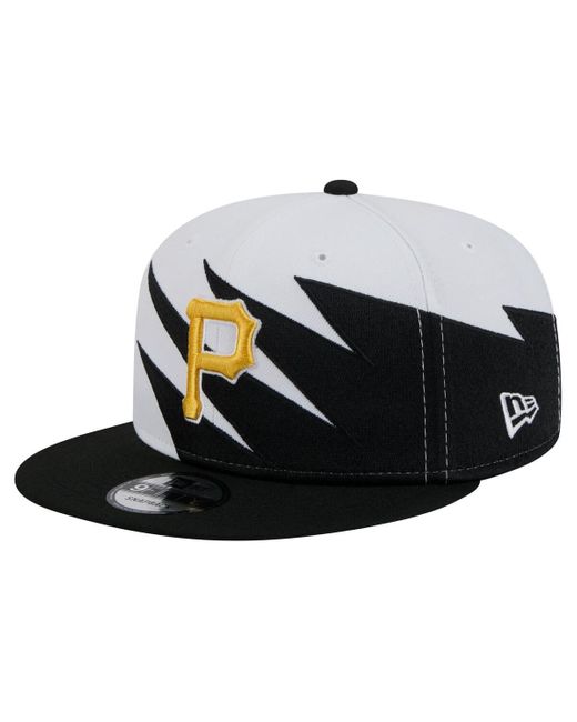 KTZ Black/white Pittsburgh Pirates jagged 9fifty Snapback Hat for men