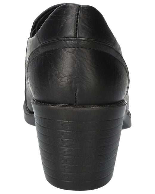 Easy Street Black Lavelle Comfort Block-heel Slip-on Shooties