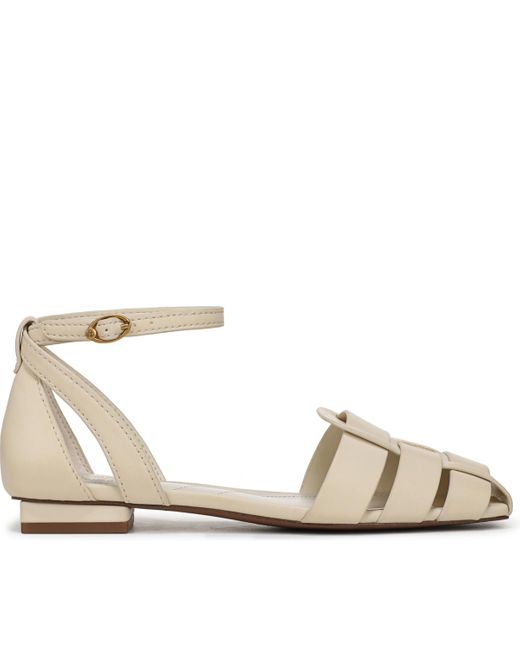 Franco Sarto White Taylon Square Toe Fisherman Sandals