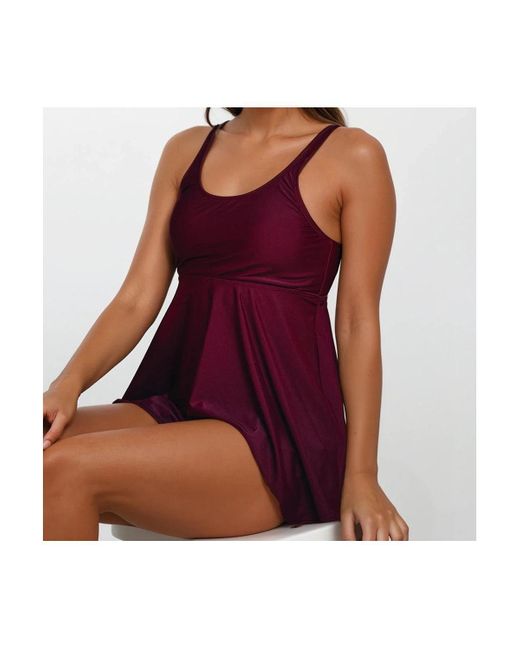 Calypsa Amber Flared Tankini Swim Top With Adjustable Straps And Removable Cups