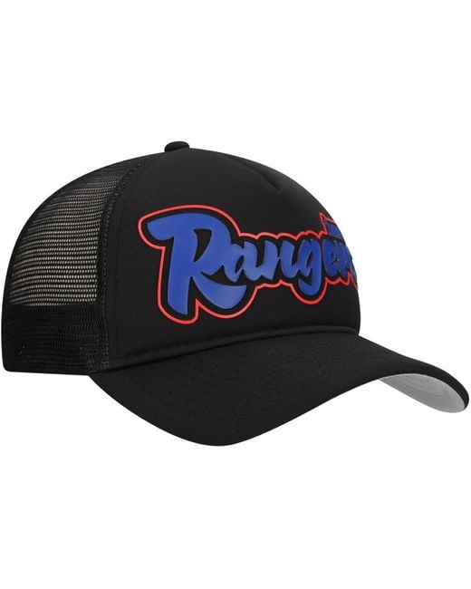 KTZ Blue Texas Rangers Retro Bold A-frame Trucker 9forty Adjustable Hat for men