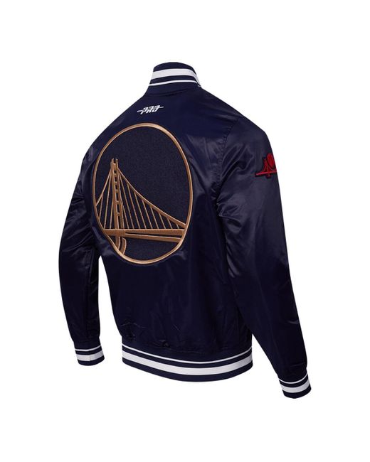 Pro Standard Blue Golden State Warriors 2024/25 City Edition Chenille Satin Full-snap Jacket for men