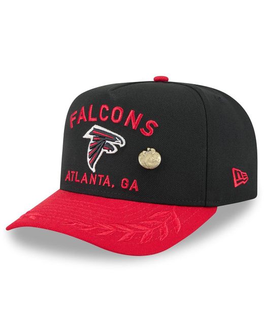 KTZ Black/red Atlanta Falcons 2025 Nfl Draft On Stage A-frame 59fifty Fitted Hat for men