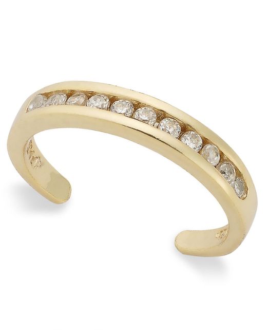 Giani Bernini Metallic B. Brilliant 18k Gold Over Sterling Silver Toe Ring, Cubic Zirconia Channel-set Toe Ring (1/5 Ct. T.w.)