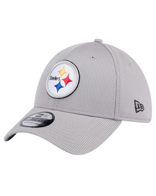 KTZ Gray Pittsburgh Steelers Active 39thirty Flex Hat for men