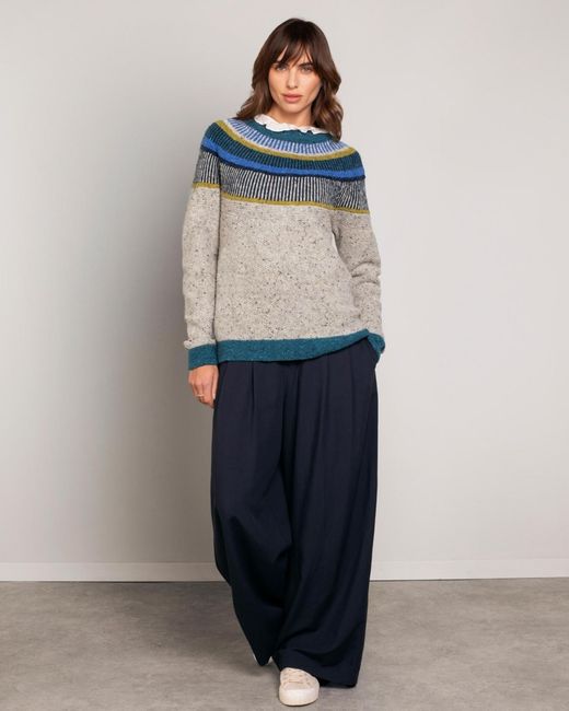 Celtic & Co. Blue Statement Donegal Wool Sweater