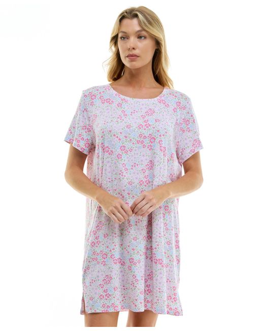 Roudelain Purple Printed Short-sleeve Sleepshirt