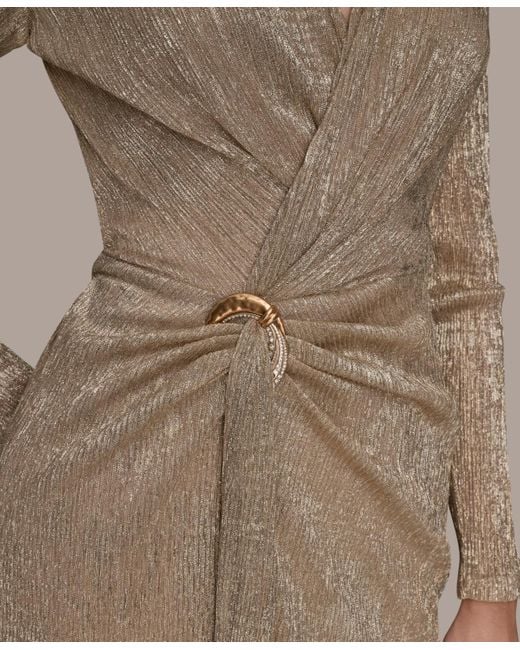 donna karan gold dress Donna Karan New York Women's Strapless Ruffle Gown, Champagne, 6
