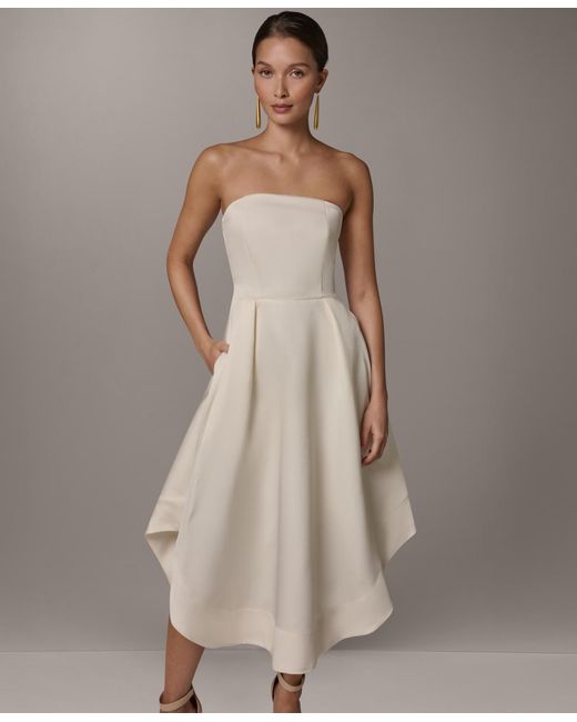 donna karan fit and flare cocktail dress Donna Karan Fit & Flare Dress in Natural