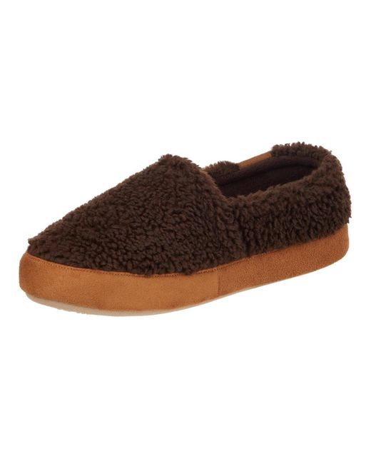 Isotoner Brown Berber Closed Back Slippers for men