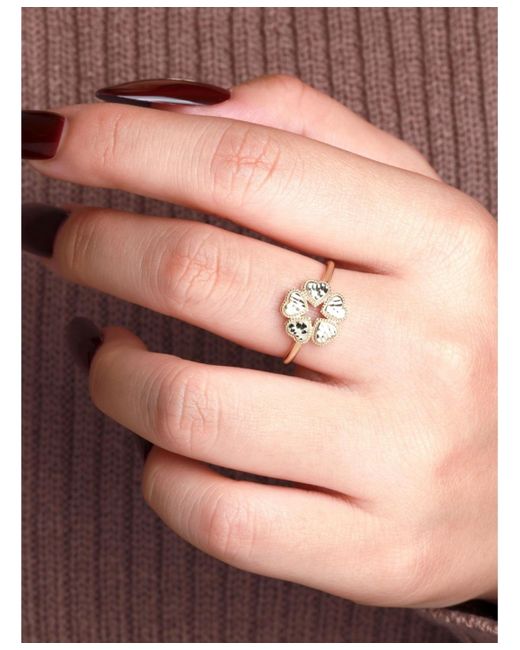DEVATA Metallic Clover Heart Ring