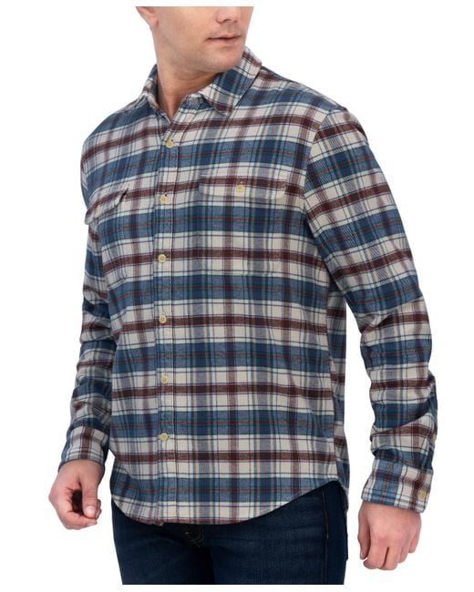 Lucky Brand Plaid Cloud Soft Long-sleeve Flannel Shirt in Blue for Men