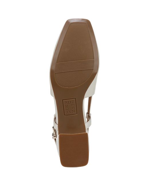 Naturalizer White Harper Block Heel Square Toe Slingback Pumps