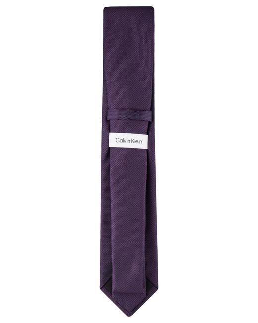 Calvin Klein Purple Silver-spun Solid Tie for men