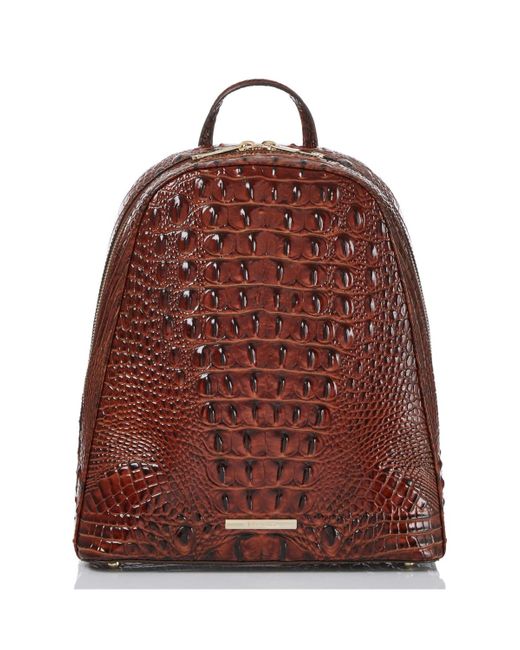 Brahmin Red Nola Leather Backpack